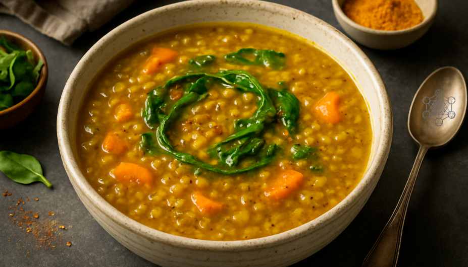 Sopa de lentilha com curcuma e pimenta caiena- nutricao - sabor e calor para os dias frios